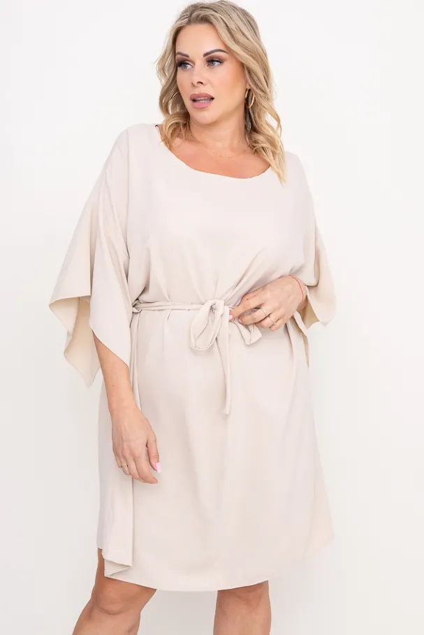 Jasnobeżowa Tunika kimono LUNDIA<Polski
