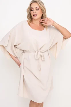 Jasnobeżowa Tunika kimono LUNDIA<Polski