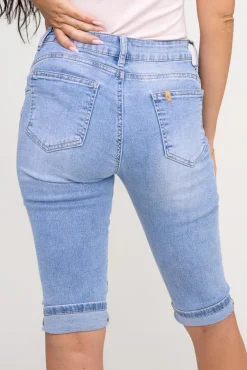 Jasnoniebieskie Spodnie jeansowe rybaczki ALANTI<Włoski Discount