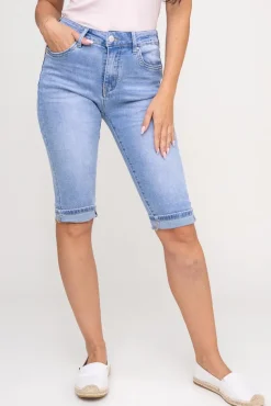 Jasnoniebieskie Spodnie jeansowe rybaczki ALANTI<Włoski Discount