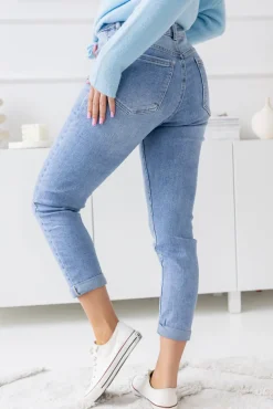 Jasnoniebieskie Spodnie Jeansowe momfit SILI<Włoski Discount