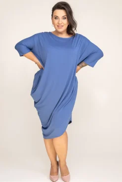 Jeansowoniebieska Sukienka CASUAL FASHION<Polski