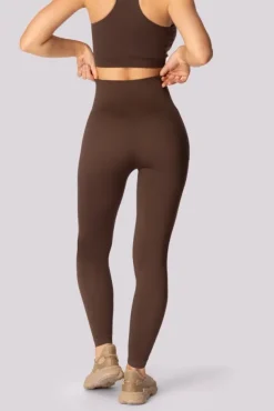 Kawowe Legginsy z kieszonką BASE<Polski New