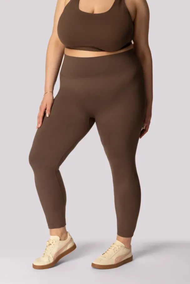 Kawowe Legginsy z kieszonką BASE<Polski New