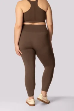 Kawowe Legginsy z kieszonką BASE<Polski New