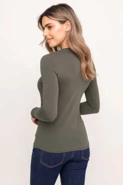 Khaki Bluzka HEMENI<Polski Outlet