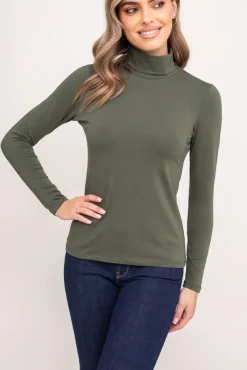 Khaki Bluzka z golfem LUZIO<Polski Discount