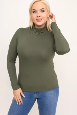 Khaki Bluzka z golfem LUZIO<Polski Discount