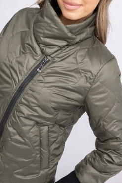 Khaki Kurtka pikowana ocieplana ROBENO<Polski Outlet