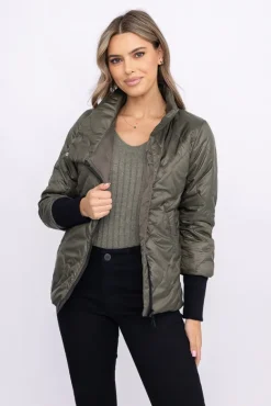Khaki Kurtka pikowana ocieplana ROBENO<Polski Outlet