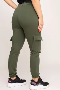 Khaki Spodnie bojówki LENVI<Włoski Hot