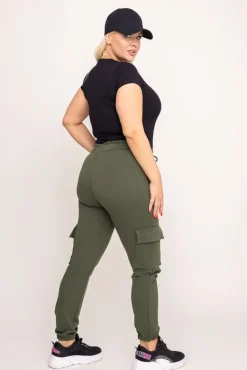 Khaki Spodnie bojówki LENVI<Włoski Hot