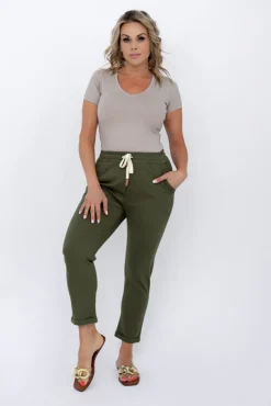 Khaki Spodnie dresowe DAFNE<Włoski Discount