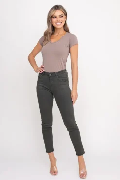 Khaki Spodnie Jeansowe PERMENIO<Włoski Discount