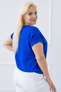 Kobaltowa Bluzka z wisiorkiem FAIRY<Włoski Outlet