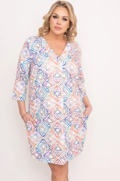 Kolorowa sukienka MODERN LADY<Polski New