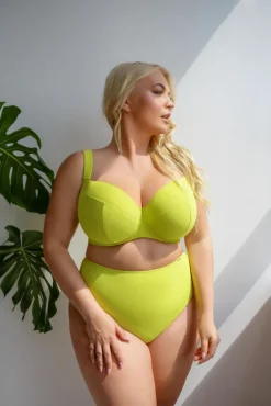 Limonkowe Figi od stroju kąpielowego LEMON Wysoki Stan<Polski Hot