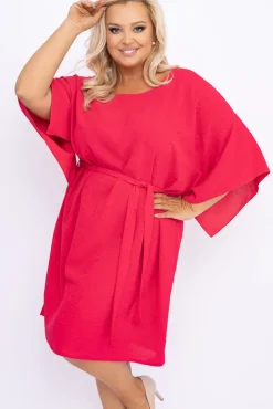Malinowa Tunika kimono LUNDIA<Polski Outlet