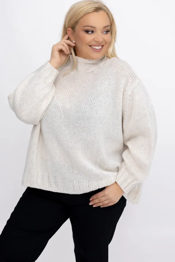 Śmietanowy Sweter ROMI<Włoski Hot