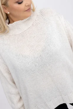 Śmietanowy Sweter ROMI<Włoski Hot
