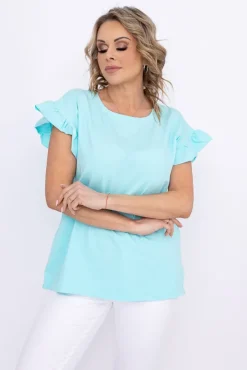 Miętowa Bluzka BELLO<Polski Best