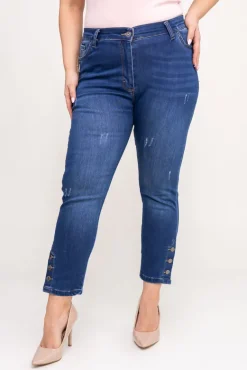 e Spodnie Jeansowe 7/8 BURENO< Hot