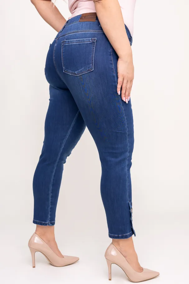 e Spodnie Jeansowe 7/8 BURENO< Hot