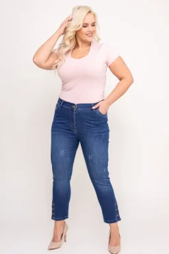 e Spodnie Jeansowe 7/8 BURENO< Hot