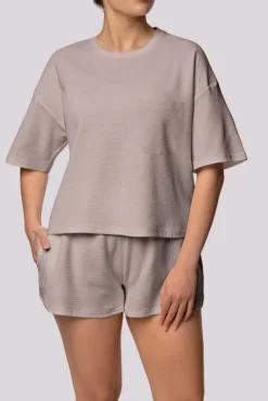 Piżama z szortami COZY Brudny róż<Polski Hot