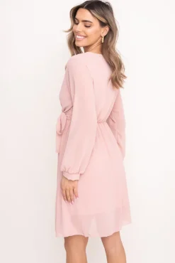 Pudroworóżowa Sukienka Elegancka PERLA<Włoski Sale
