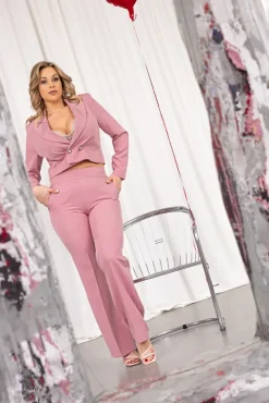 Pudrowo Garnitur dwurzędowy ALISON<Polski Online