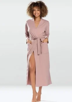 Pudrowy Szlafrok bawełniany MELISSA<Polski Outlet