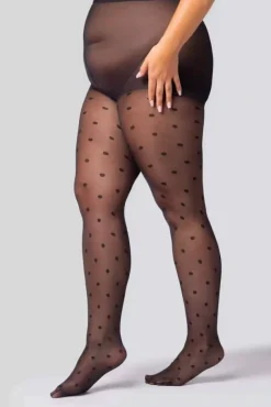 Rajstopy POLKA DOT 30DEN BLACK<Polski Clearance
