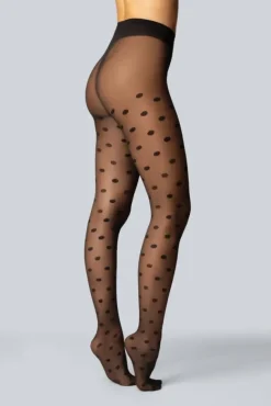 Rajstopy POLKA DOT 30DEN BLACK<Polski Sale