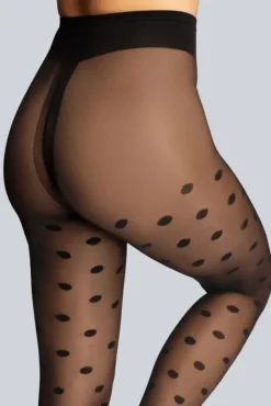Rajstopy POLKA DOT 30DEN BLACK<Polski Sale