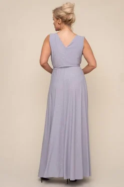 Srebrna Sukienka FIANCO Maxi<Polski Sale