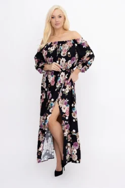 Sukienka maxi VERMI Wzór 46<Włoski Outlet
