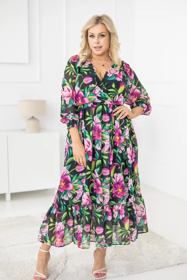 Sukienka w kwiaty NESADINA Wzór 6<Polski Outlet
