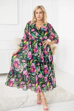 Sukienka w kwiaty NESADINA Wzór 6<Polski Outlet