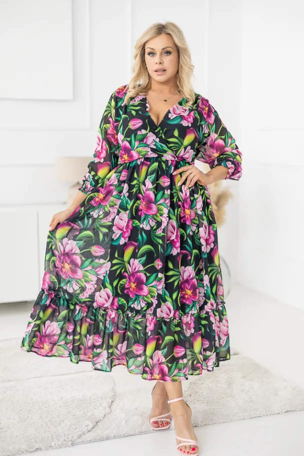 Sukienka w kwiaty NESADINA Wzór 6<Polski Outlet