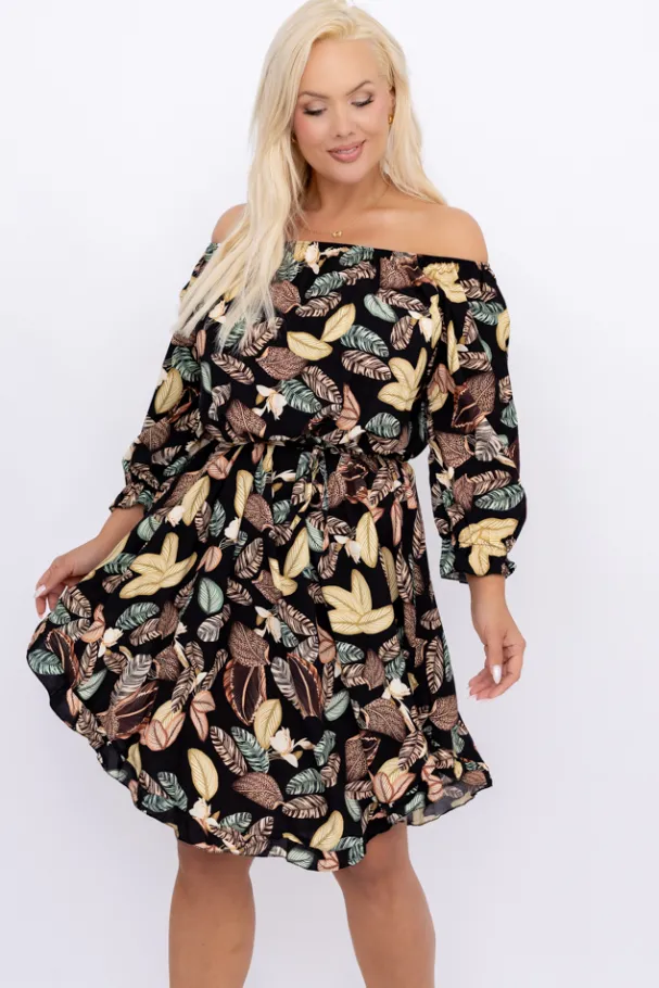 Sukienka w kwiaty VOMI Wzór 10<Włoski Hot