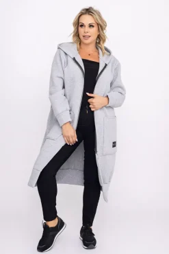 Szara Bluza ocieplana VERMEN<Włoski Online