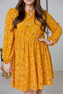 Żółta Sukienka CHERYL Plus Size<Polski Hot