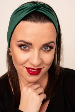 Zielona Welurowa Opaska na włosy MAGNETIC<Polski Hot